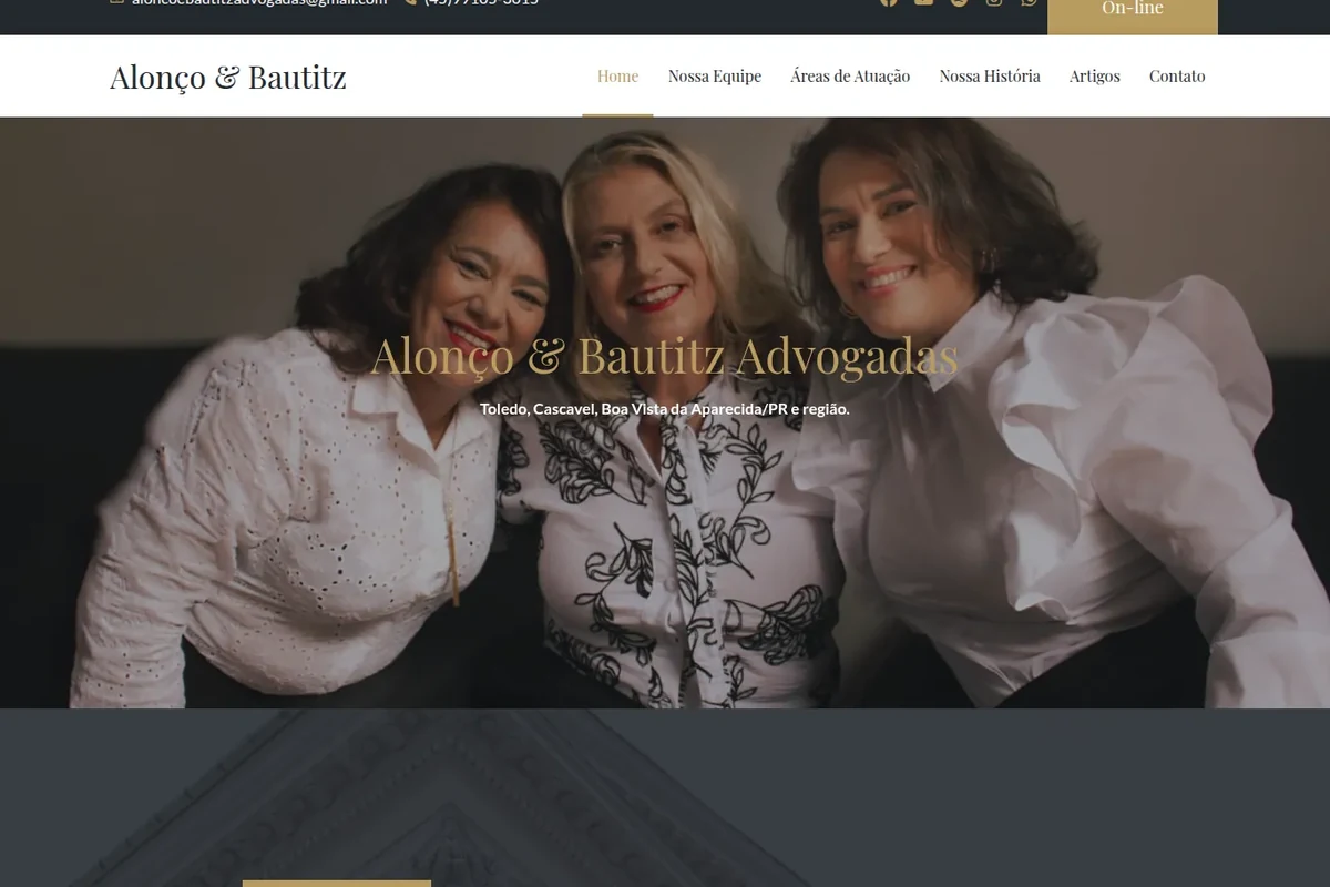 Miniatura do site Alonço e Bautitz Advocacia, projeto desenvolvido pela RSulWeb