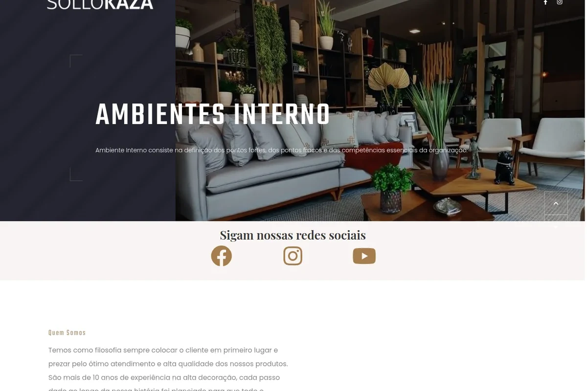 Miniatura do site Sollo Kaza, projeto desenvolvido pela RSulWeb